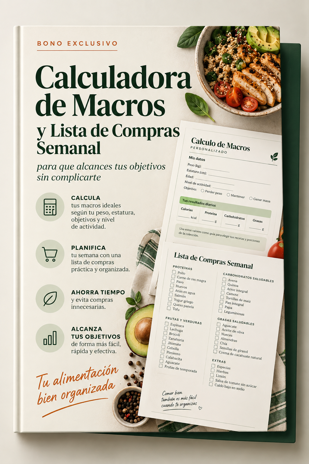 Portada de Calculadora de Macros y Lista de Compras Semanal